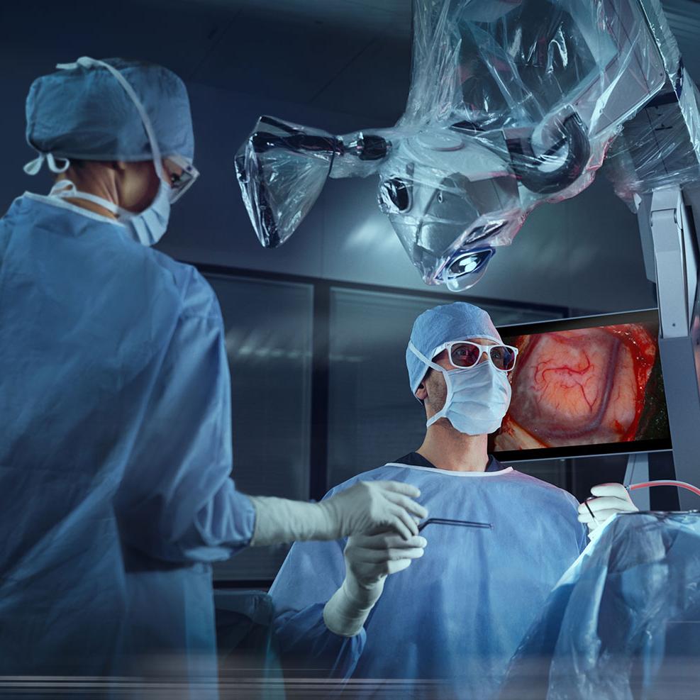 Illustration of the use of robotics in the operating theatre