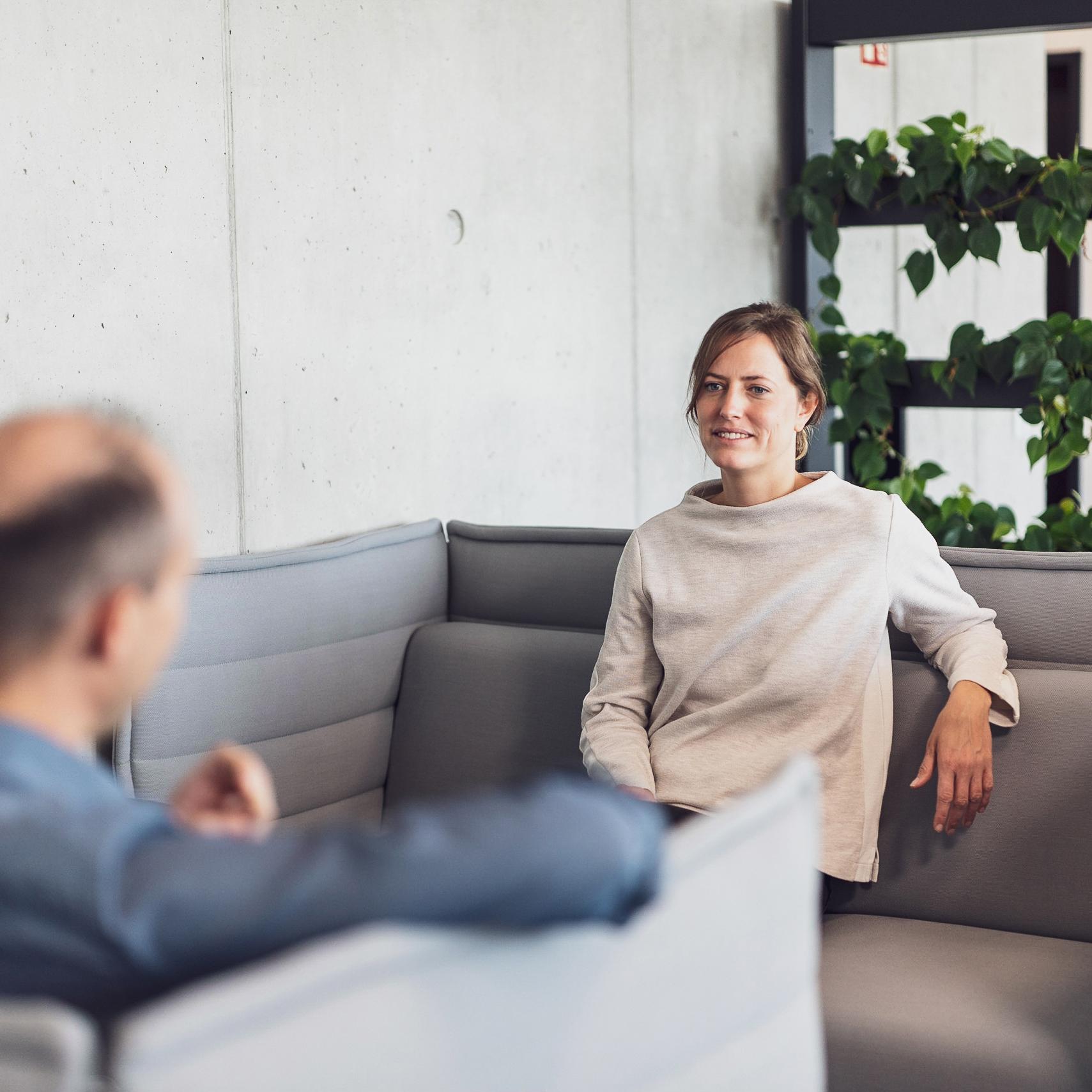 Researcher in discussion