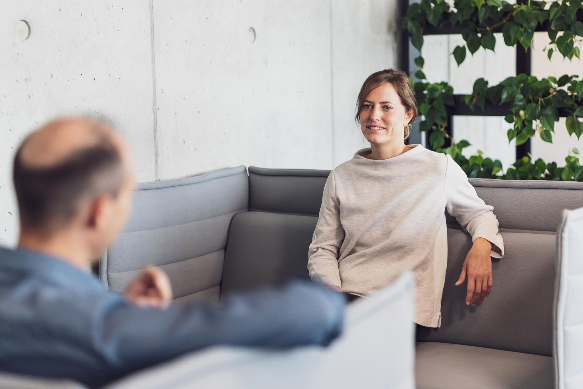 Researcher in discussion