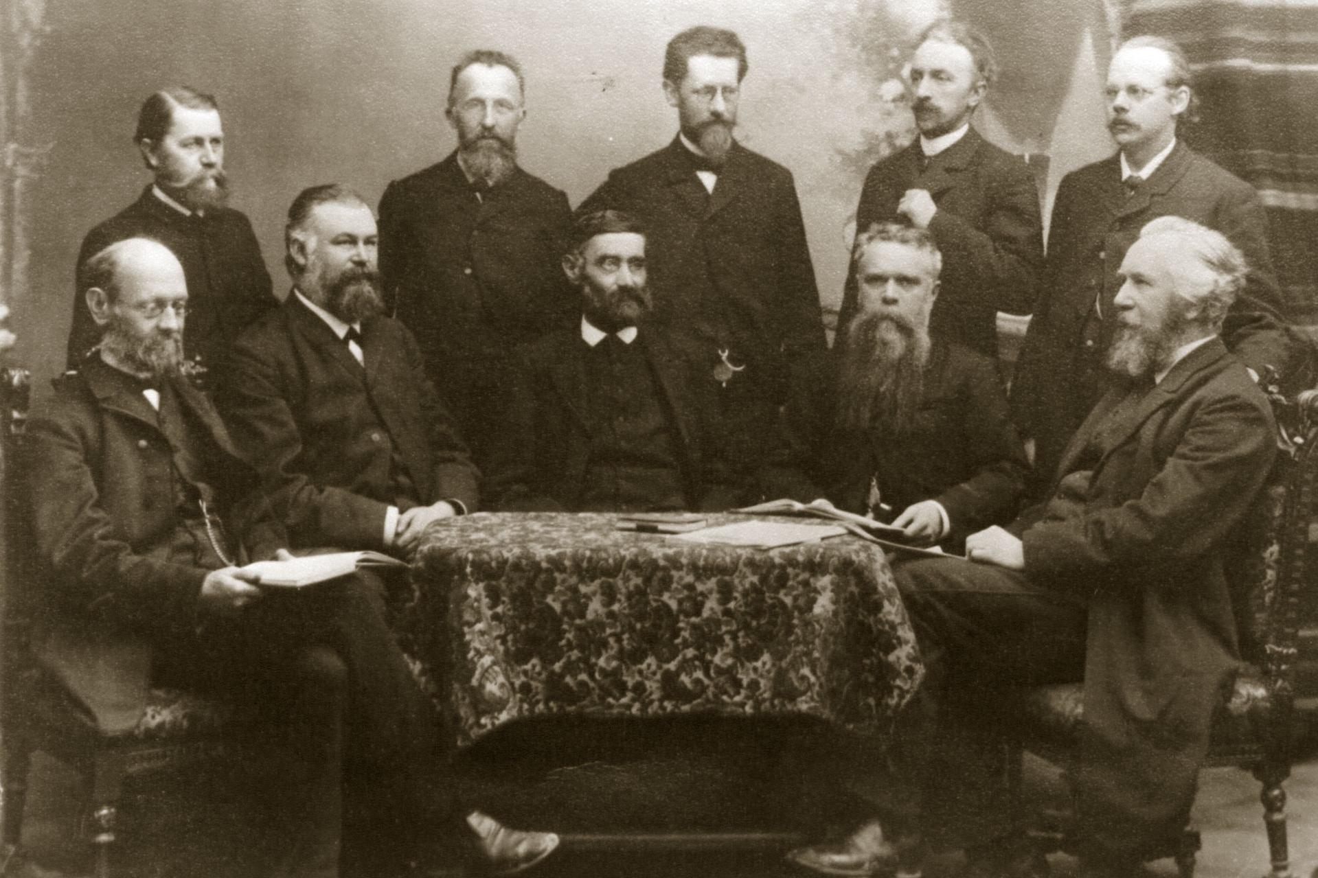 Ernst Abbe with Jena university professors, 1894