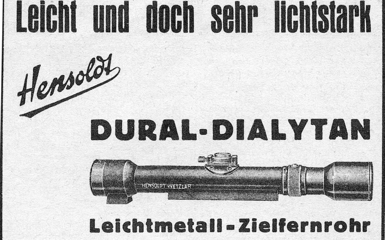 Advertising sign for riflescope Hensoldt Dural-Dialytan