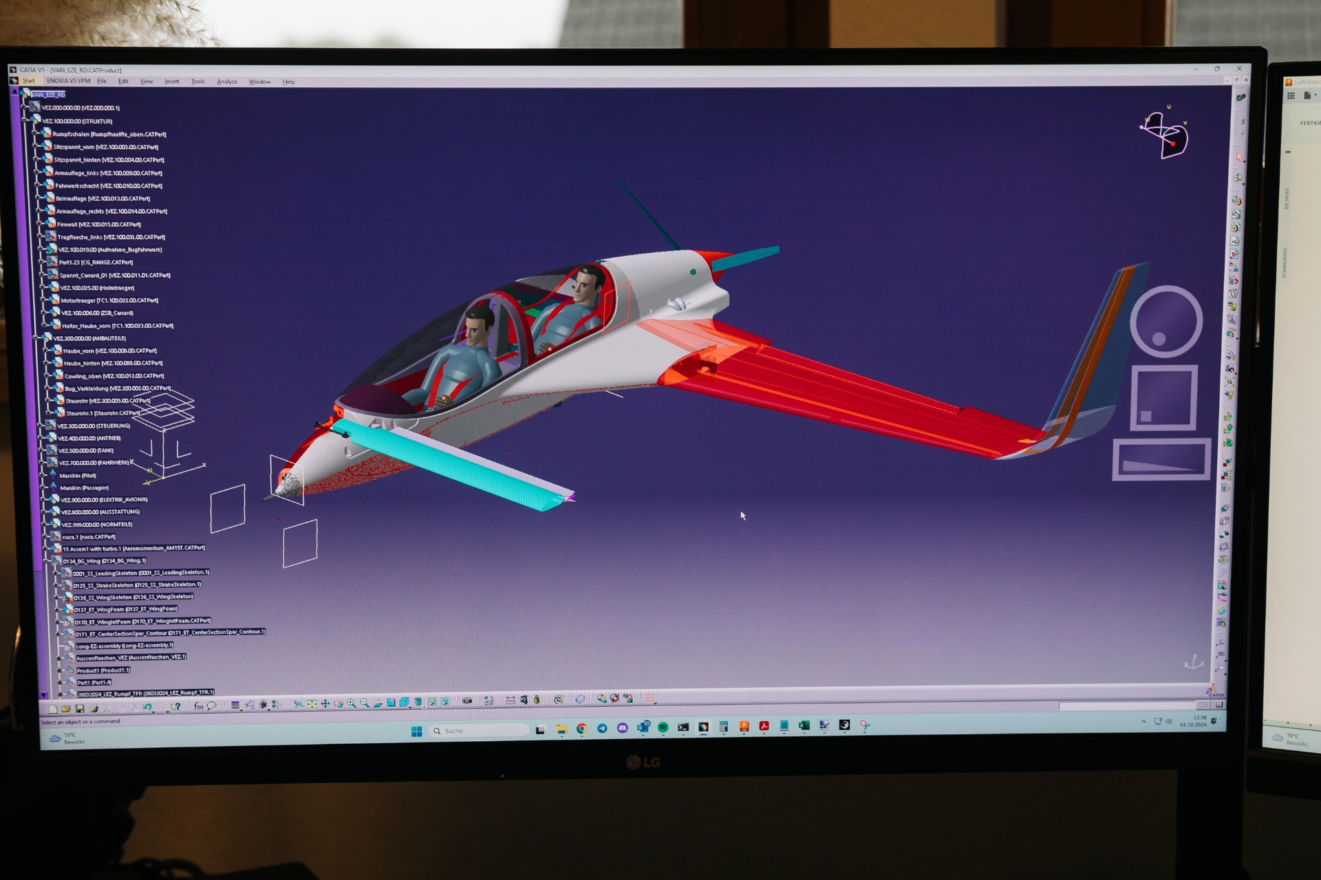 3D-Modell eines Canard-Flugzeugs