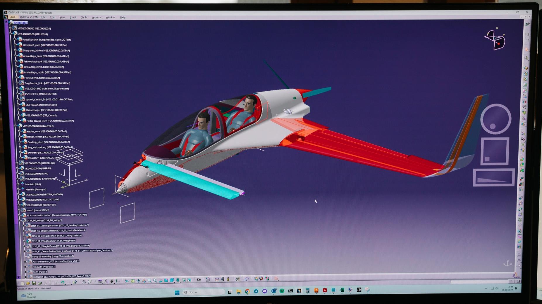 3D-Modell eines Canard-Flugzeugs