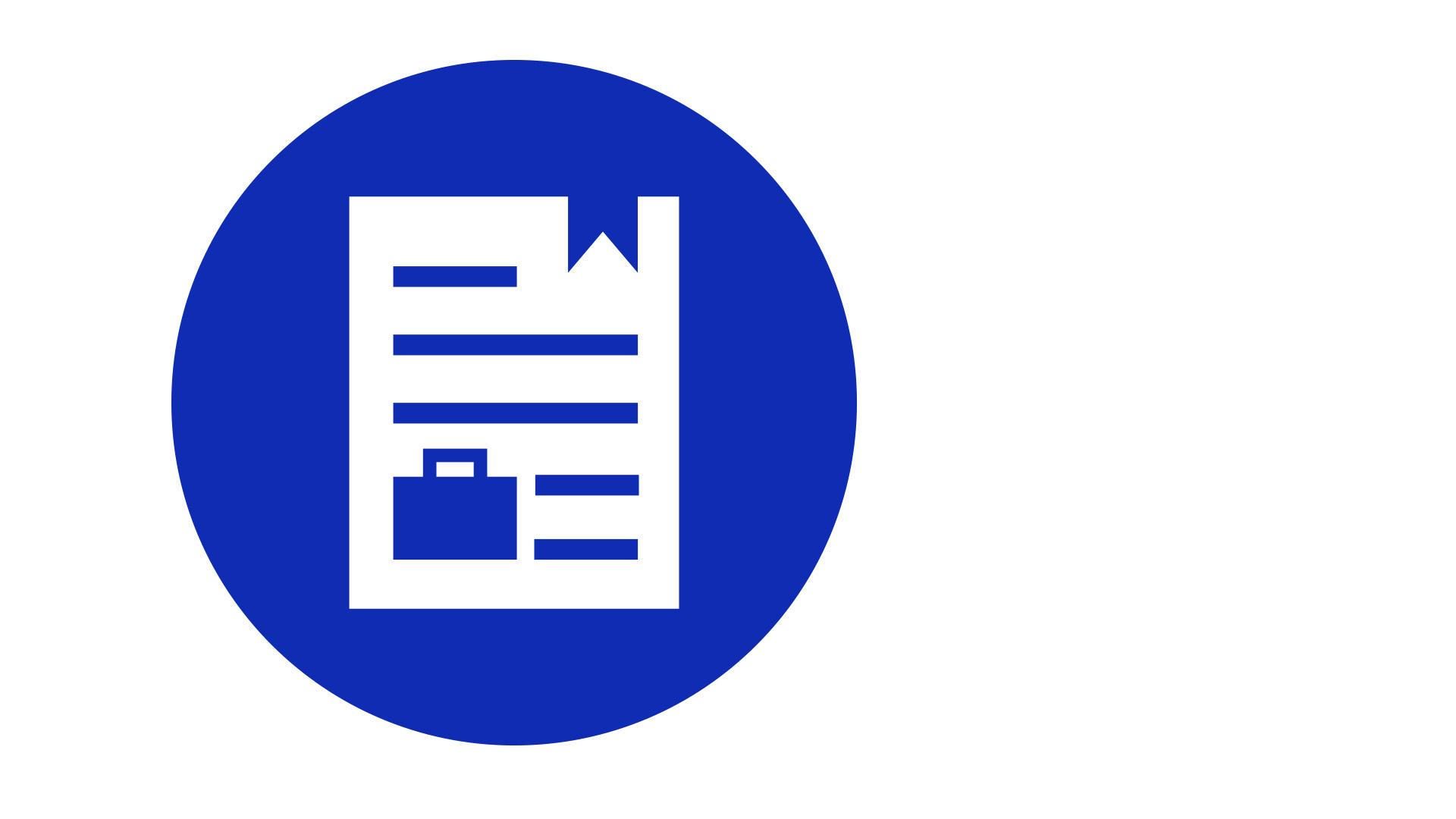 Pictogram of a written job offer