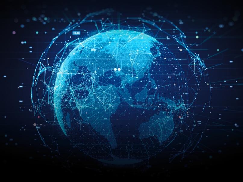 world surrounded by data-network