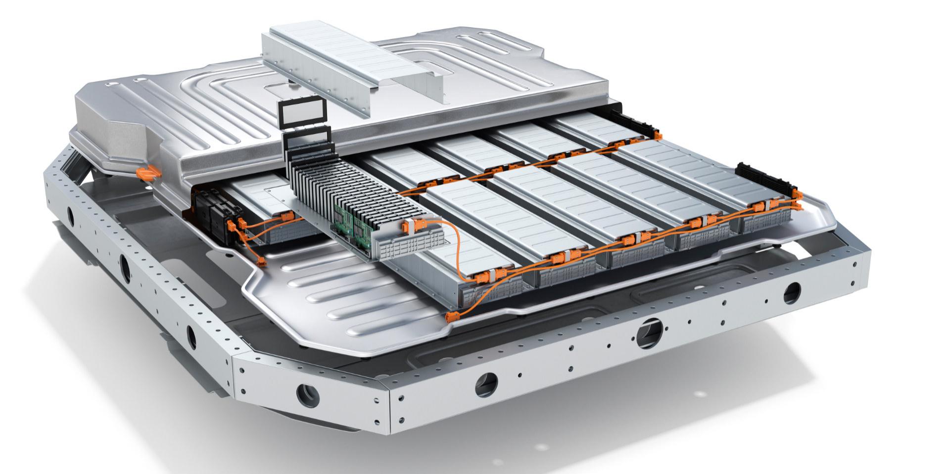 The automotive battery separately on the white background