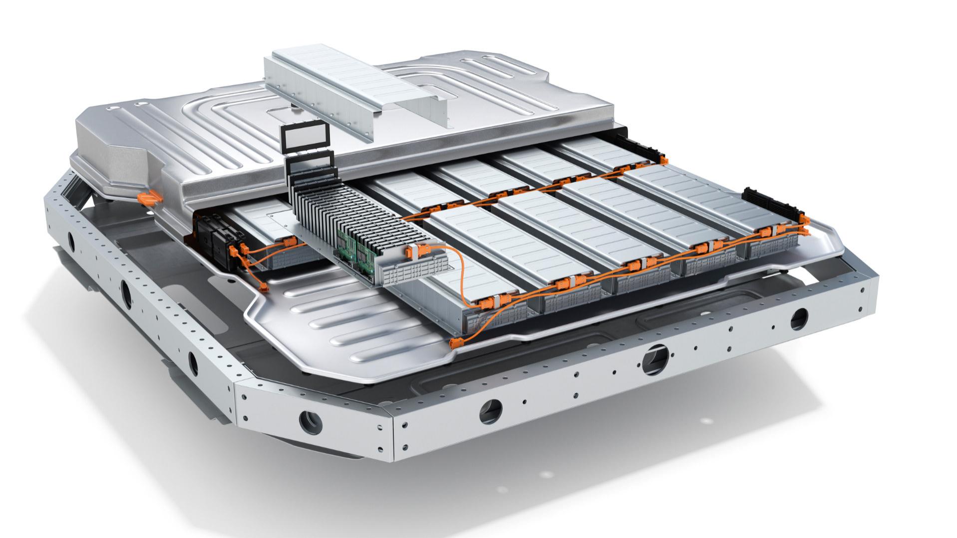The automotive battery separately on the white background