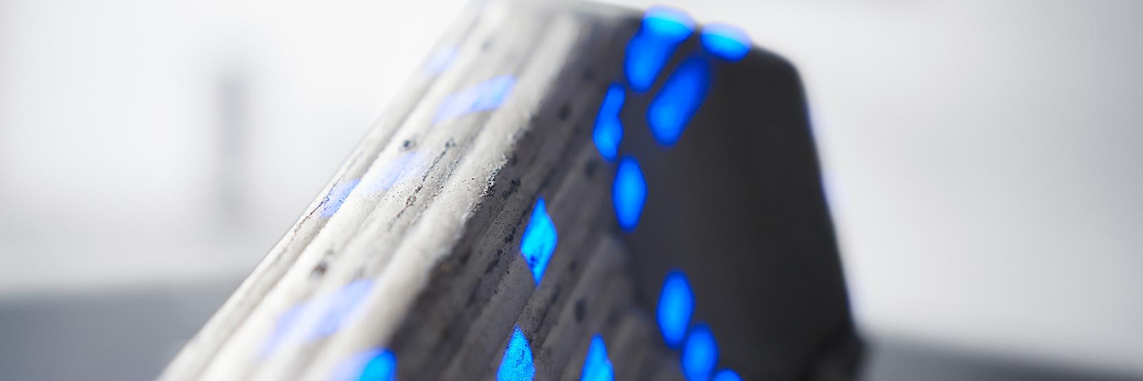 A close-up of a metal measurement object
