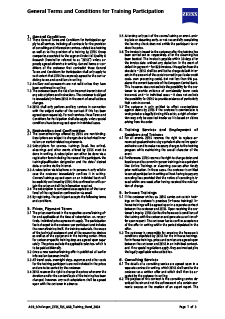Preview image of General Terms and Conditions for Training Participation