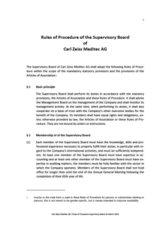 Preview image of Rules of Procedure of the Supervisory Board