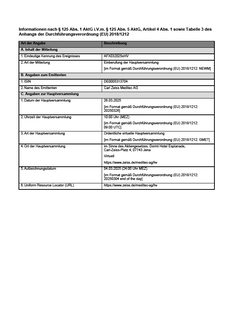 Vorschaubild von Informationen nach § 125 AktG und Tabelle 3 Blöcke A bis F 