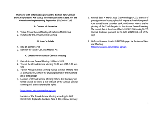 Preview image of Agenda of the AGM