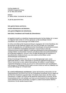 Vorschaubild von Rede des Vorstandsvorsitzenden der Carl Zeiss Meditec AG{(/)}26. März 2025