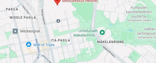 Floor plan layout of ESCRS 2025 showing the ZEISS booth in blue at the center with labeled entrances and nearby yellow-marked catering and seating areas.