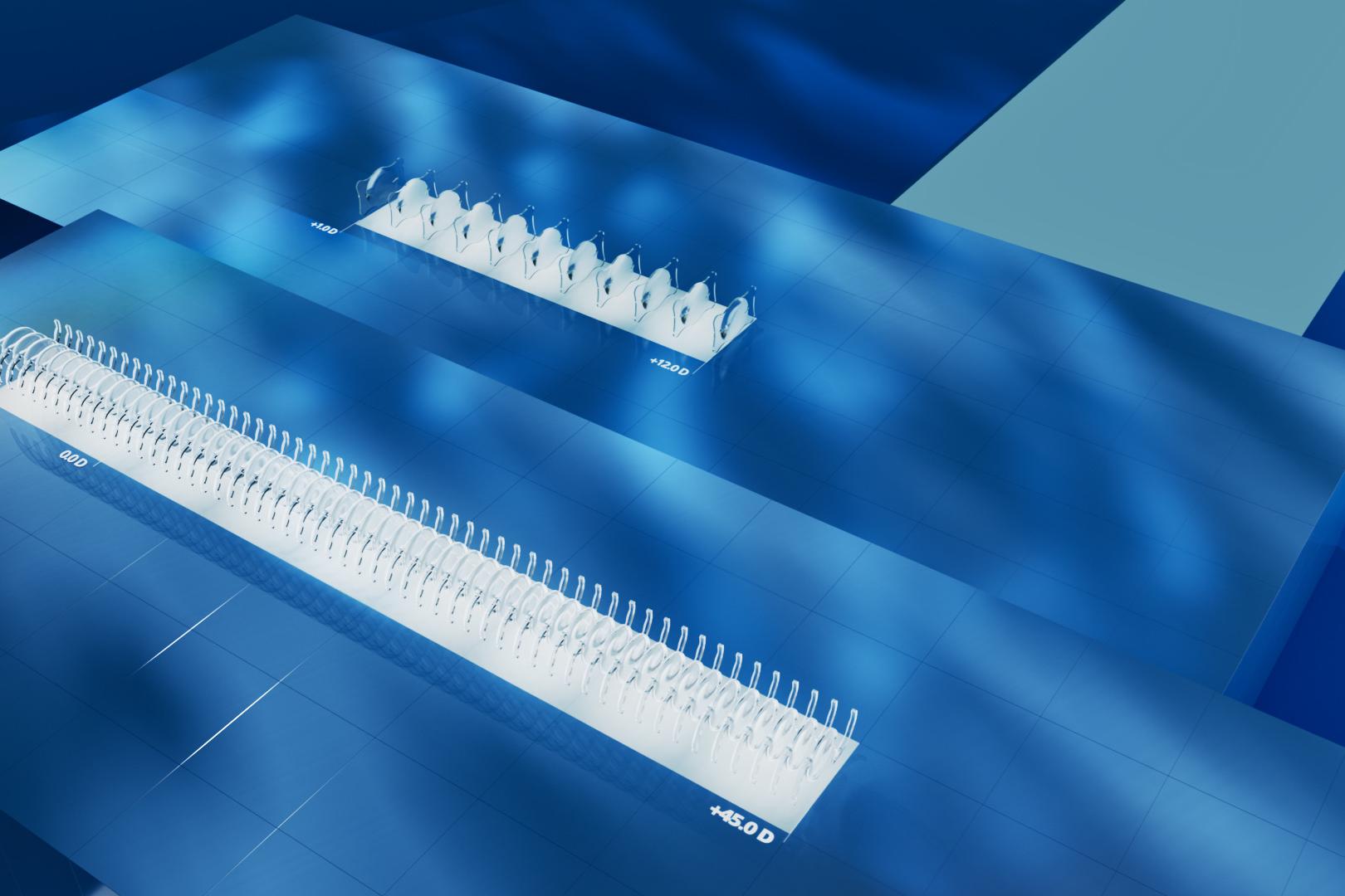 A diopter range that defines industry standards