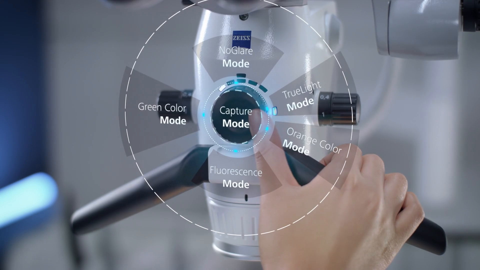 Bedienung des Mode Control Bedienelements von ZEISS EXTARO 300