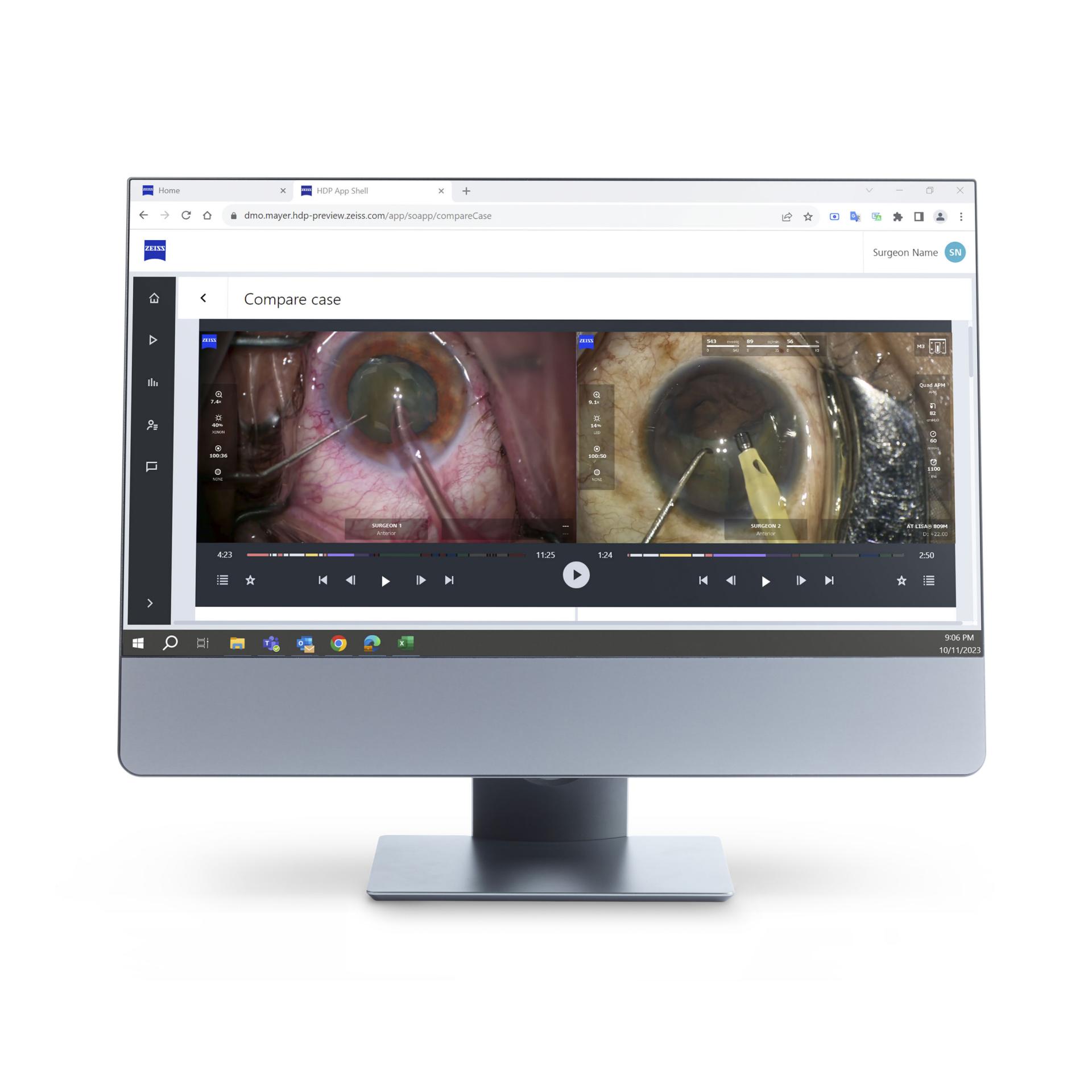 Ilustração da aplicação AI ZEISS Surgery Optimizer Vídeos cirúrgicos