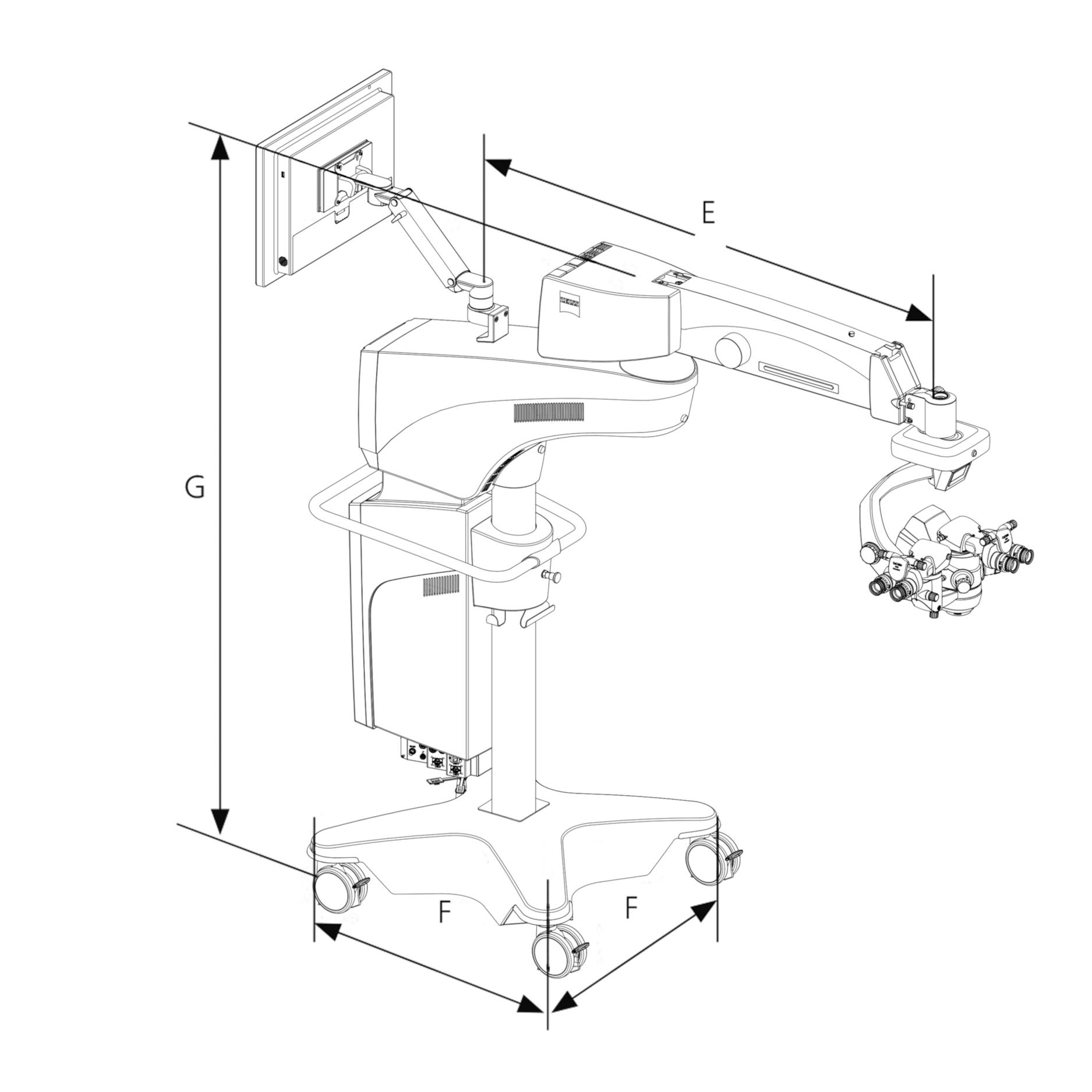 ZEISS ARTEVO 800 – Abmessungen des Mikroskops