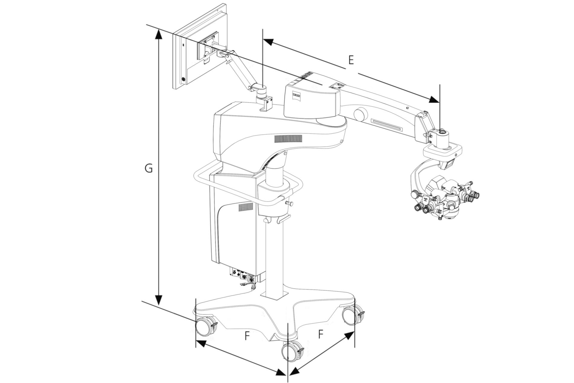 ZEISS ARTEVO 750 – Abmessungen des Mikroskops