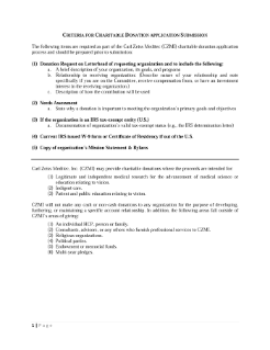 Preview image of Charitable Donation criteria
