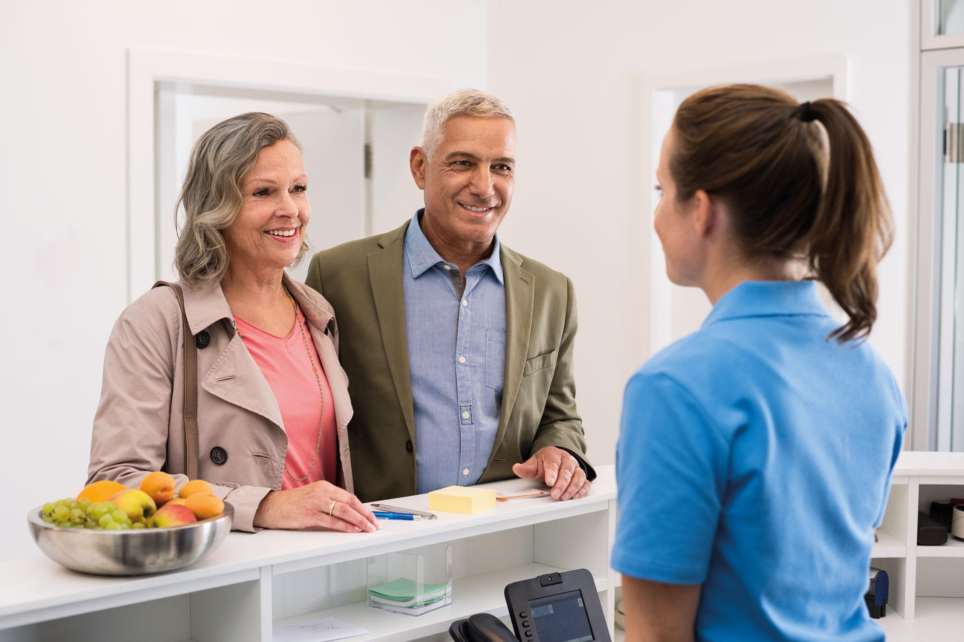 Patient having a follow-up appointment in the specialist practice.