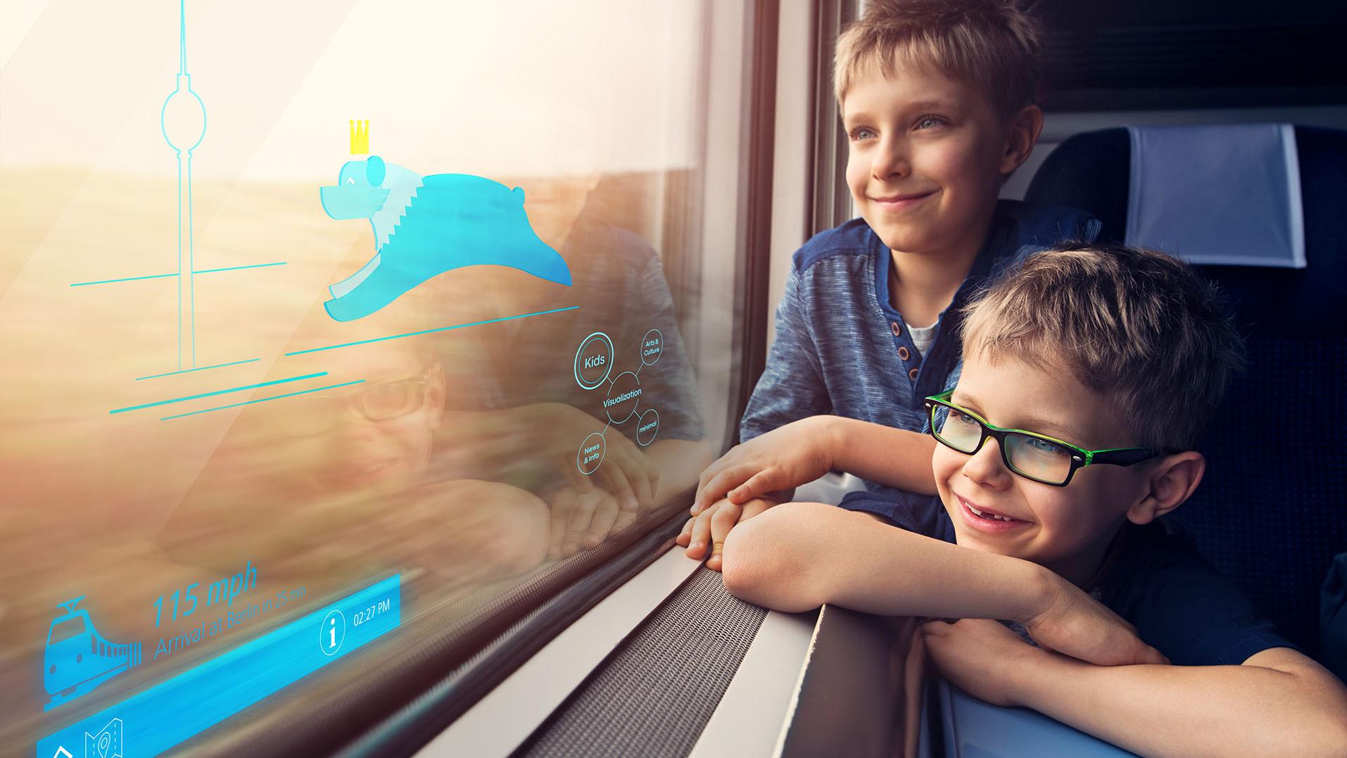 ZEISS and HÜBNER offer forward-looking window systems for bus and rail vehicles Check the weather forecast, scroll through attractive offers at the next stop or book a table for lunch: The ZEISS holographic display technology will be integrated into bus and train window systems in close collaboration with HÜBNER, the global system provider for the mobility sector. The technology takes less space and uses little energy while delivering high-resolution images.