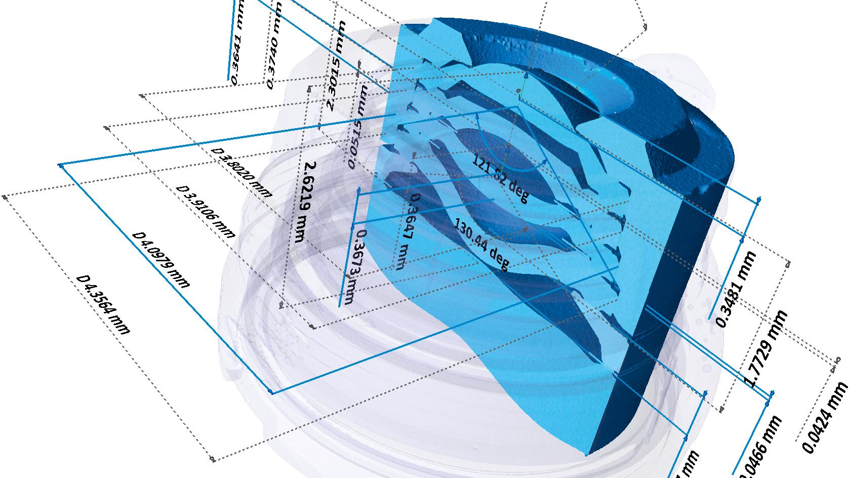Measurement results of assembled smartphone camera lens