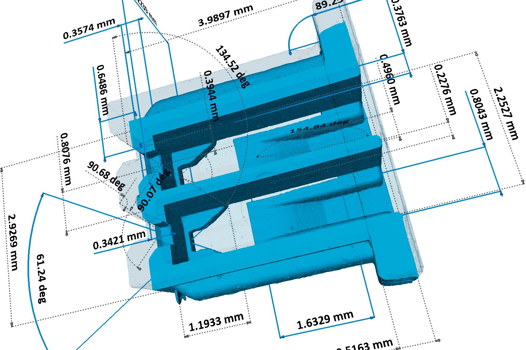 Measurement results of a plastic connector