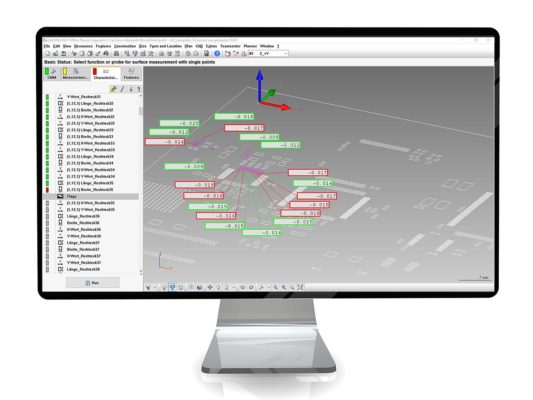 Fast measurement with optics in ZEISS Calypso 2021.