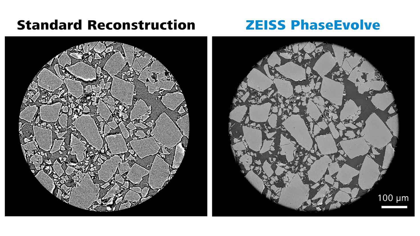 Application of ZEISS PhaseEvolve to a pharmaceutical powder sample.