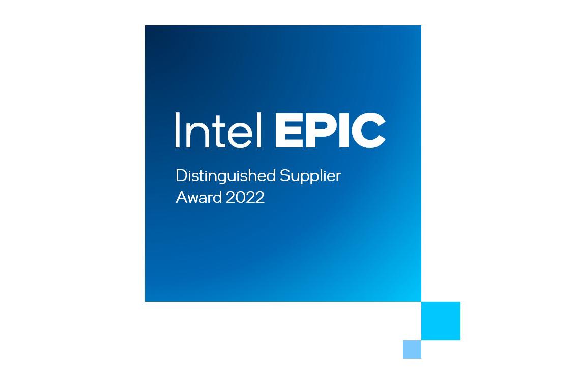 Logo of Intel EPIC Distinguished Supplier Award 2022