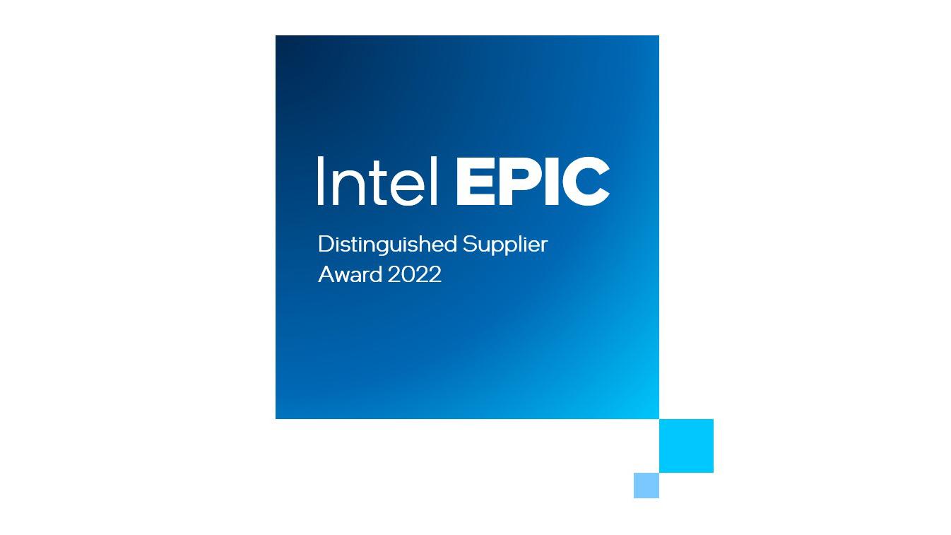 Logo of Intel EPIC Distinguished Supplier Award 2022
