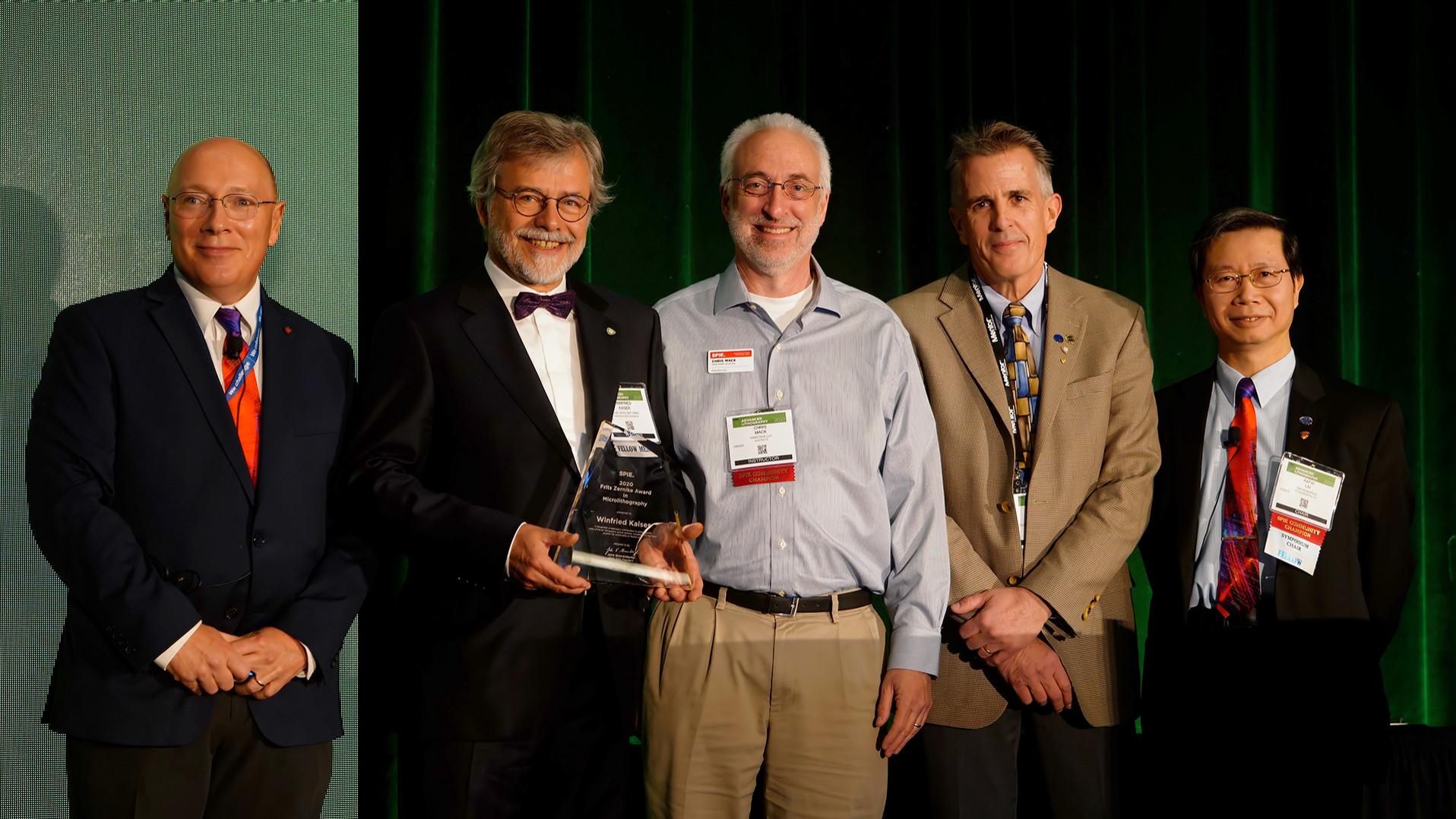 Winfried Kaiser was honored with the SPIE Frits Zernike Award for Microlithography