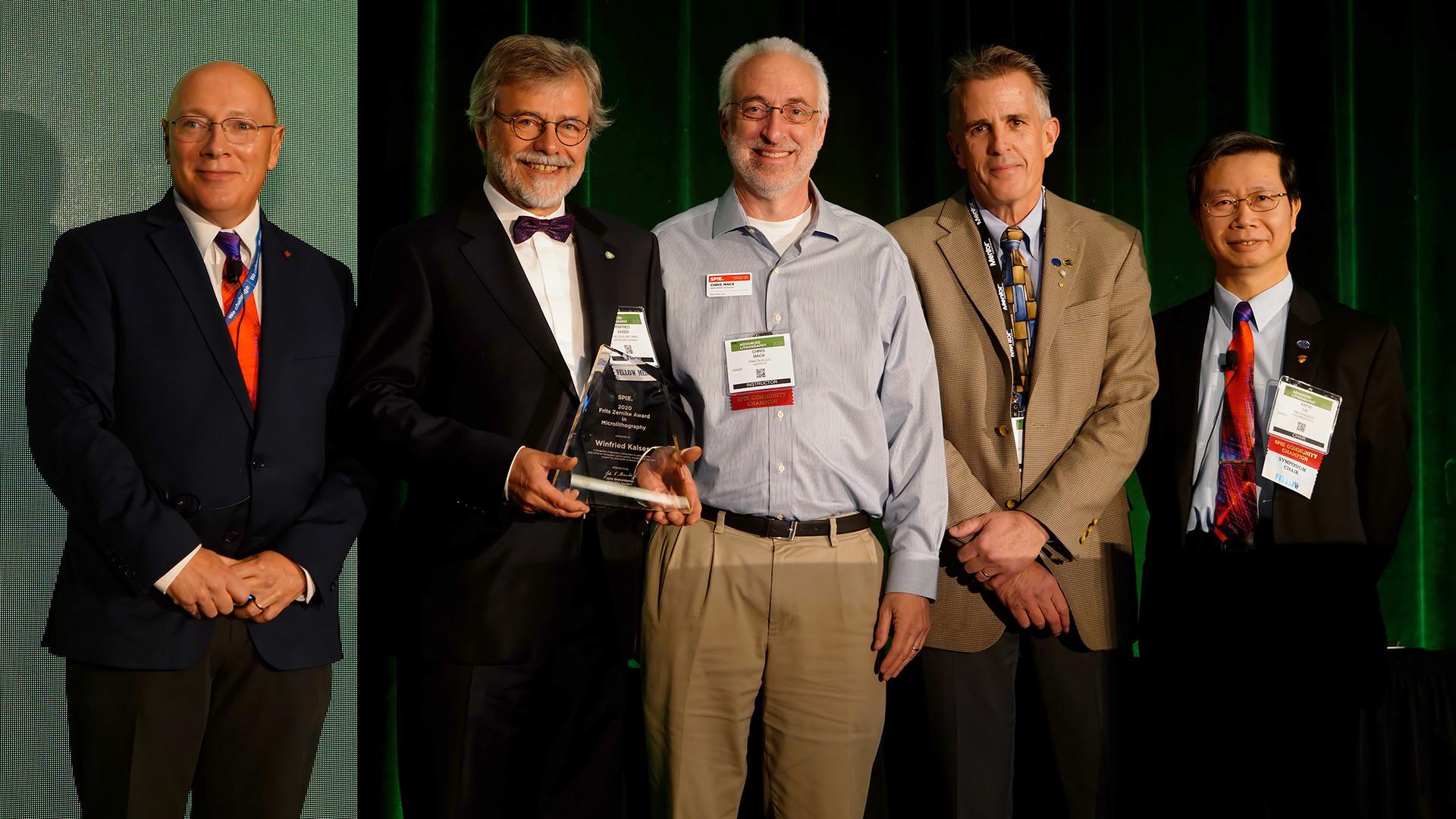 Winfried Kaiser was honored with the SPIE Frits Zernike Award for Microlithography