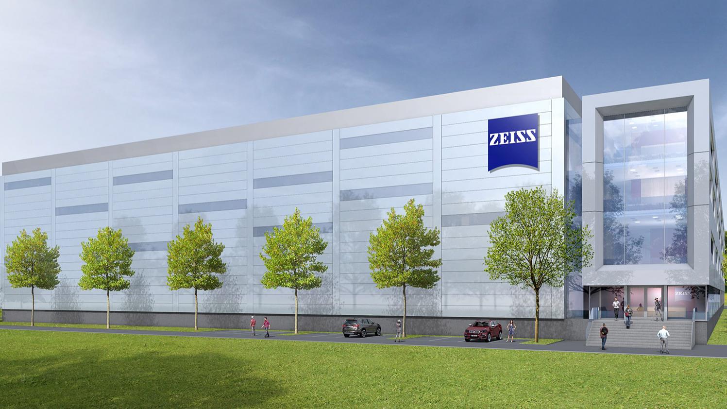 New building in Wetzlar with the ZEISS logo printed on the wall