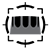 3D-rendered X-ray image of an industrial component with internal structures, displayed on a black background using ZEISS imaging technology.