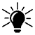 Black light bulb icon surrounded by radiating lines, symbolizing innovation or ideas.
