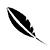 Black and white icon of a feather