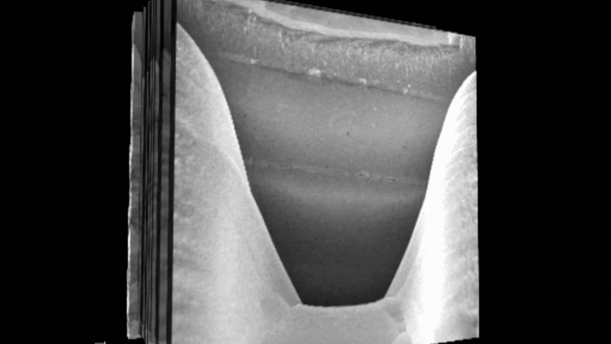 A femtosecond laser was user to access the anomalous region in the MLCC that was seen by Xray microscopy.