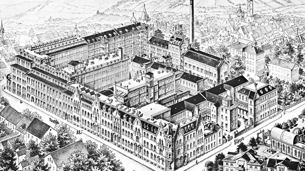 Stammwerk von Carl Zeiss in Jena, Deutschland (1908)