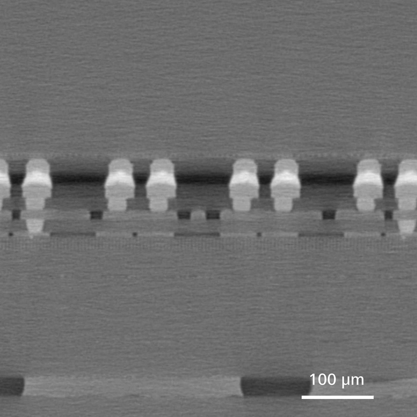 Virtueller Querschnitt der Microbumps