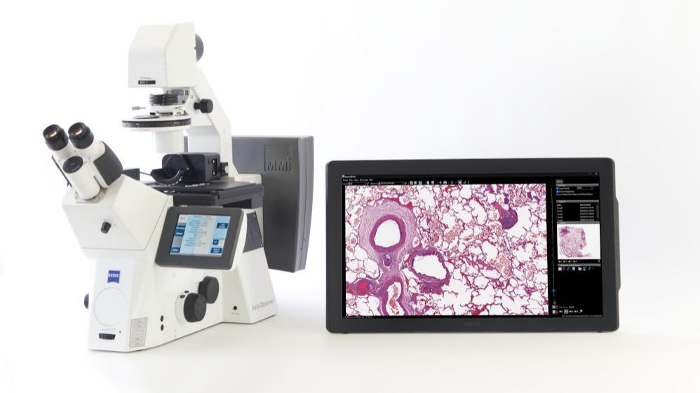 ZEISS Axio Observer with MMI CellCut showing lung tissue