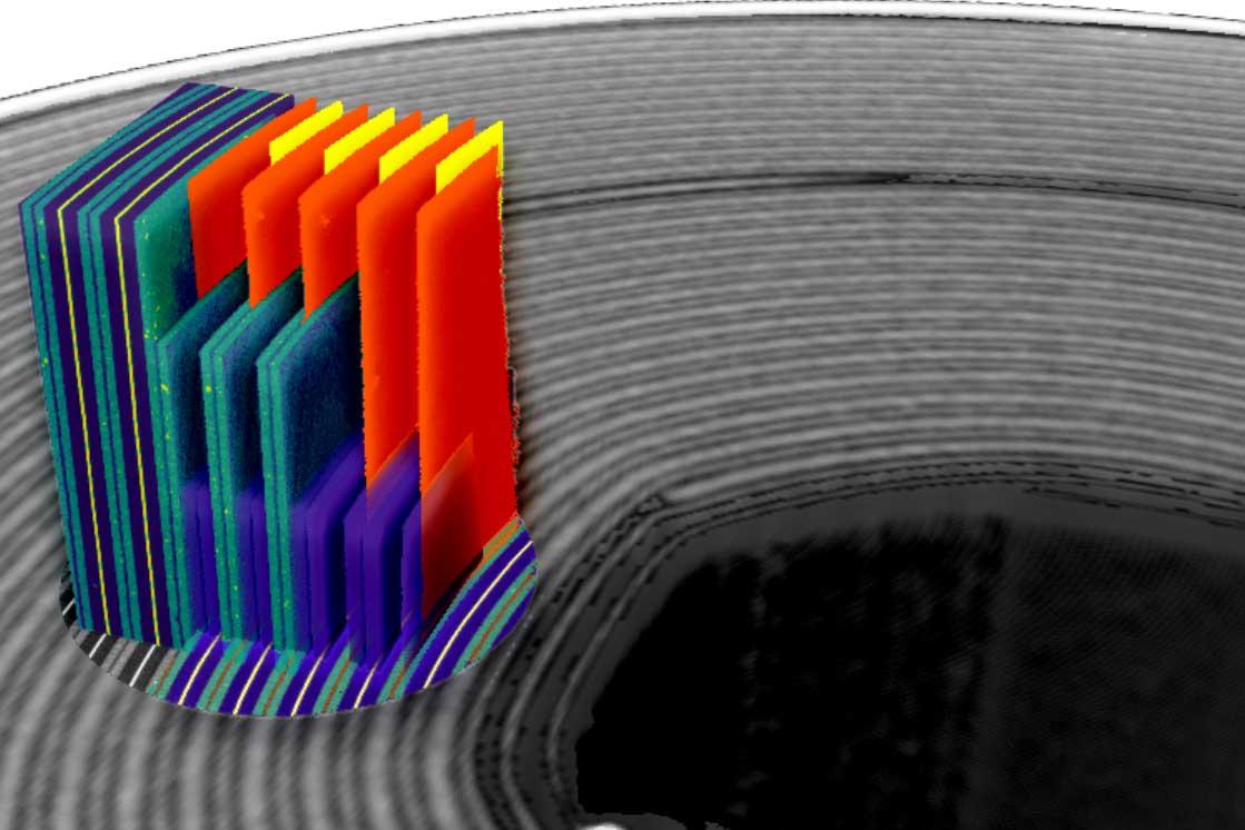 Scans XRM d'une batterie Li-ion 18650 intacte.