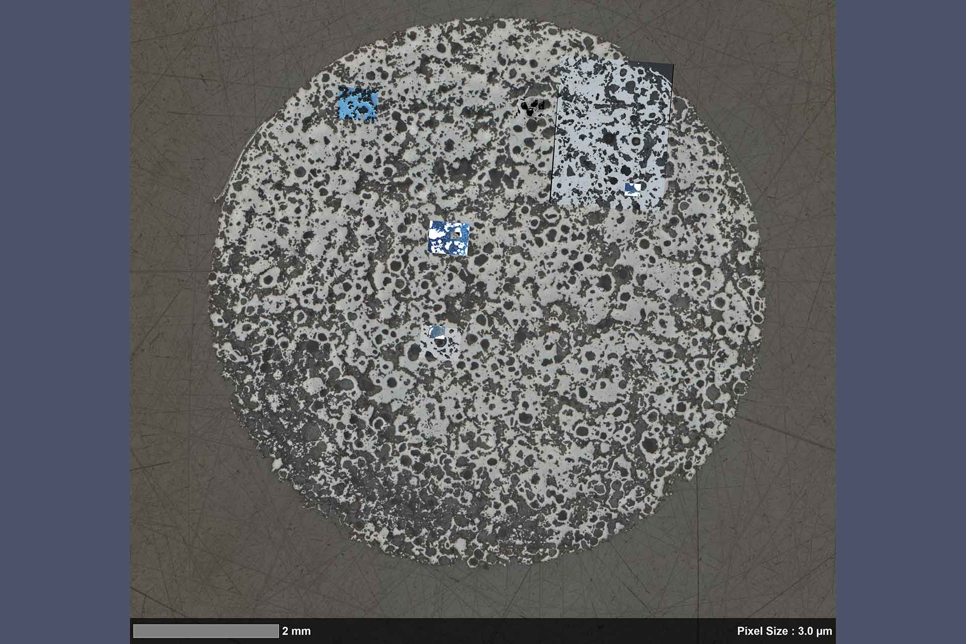 ZEISS ZEN Connect workflow illustrated for a permanent magnet material sample.