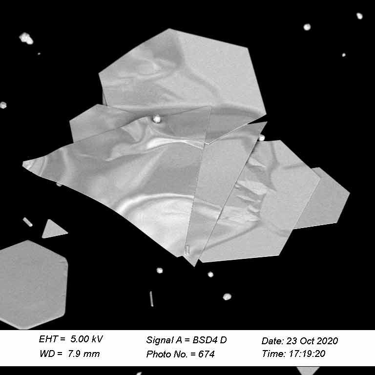 Structured gold platelets investigated as part of fundamental research on plasmonic effects.