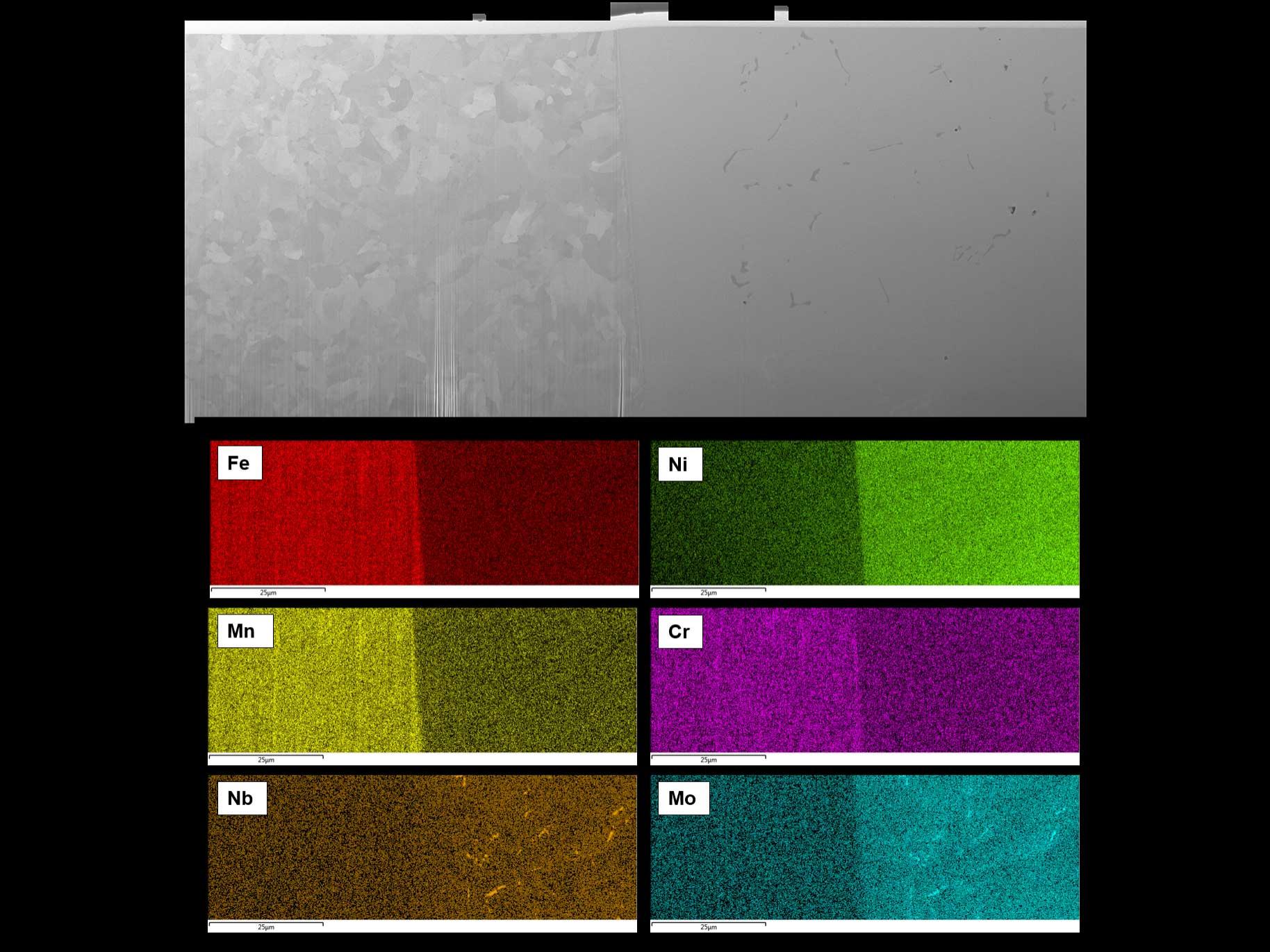 Compositional mapping using EDS. 