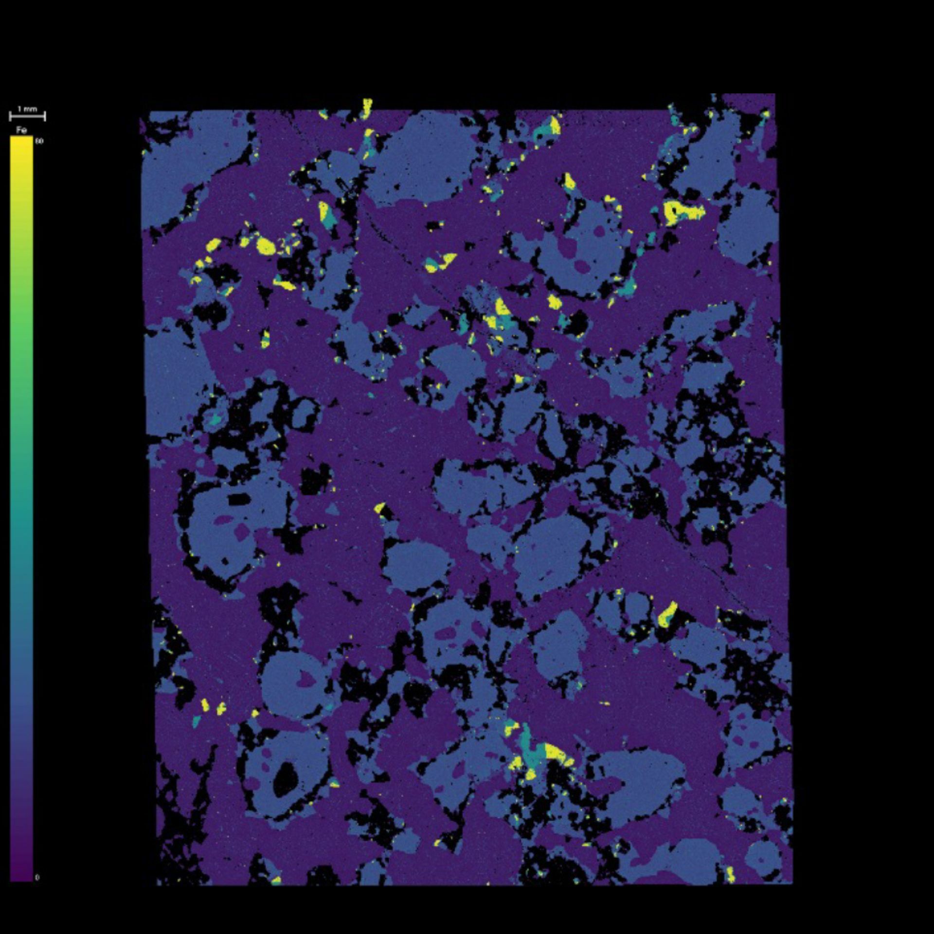Imagen del visualizador de partículas grandes (LPV) de una sección fina completa del complejo Lewisiano, noroeste de Escocia.