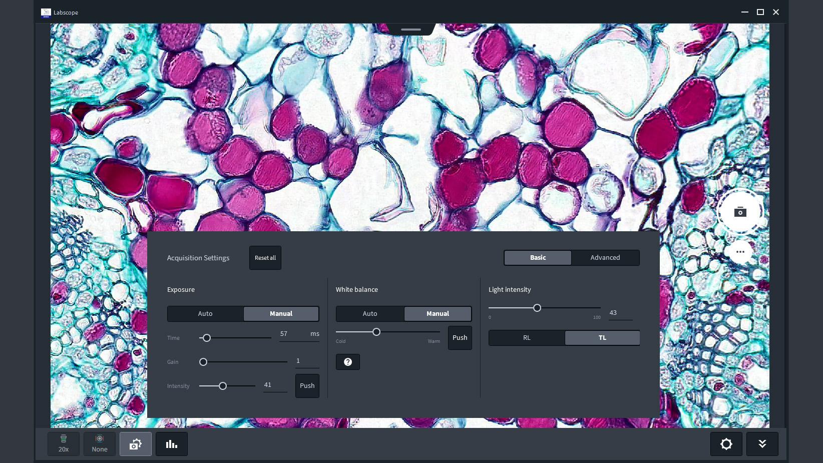ZEISS Labscope - Acquisition Settings