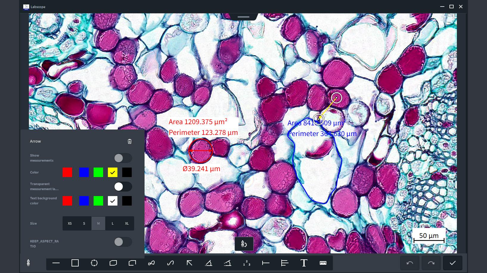 ZEISS Labscope - Annotations & Measurements