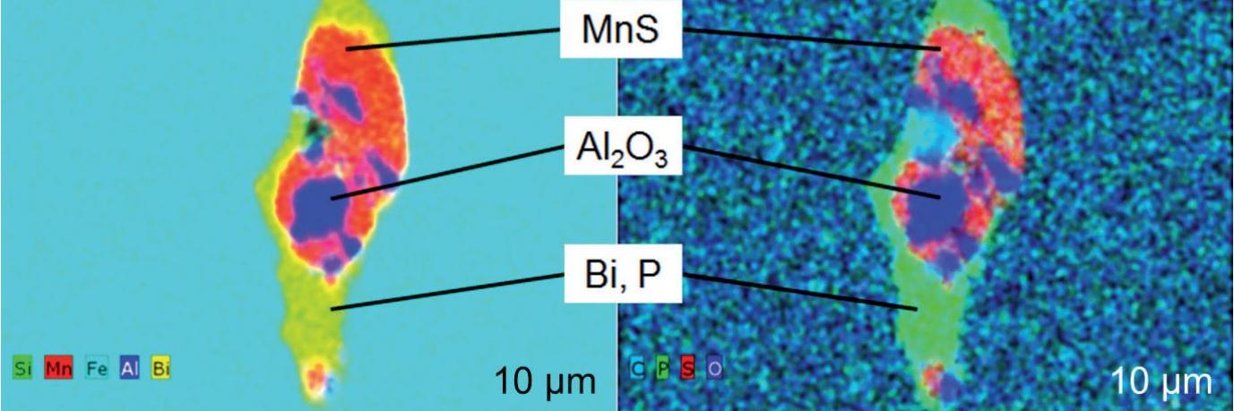 EDS mapping of a conspicuous mixed inclusion